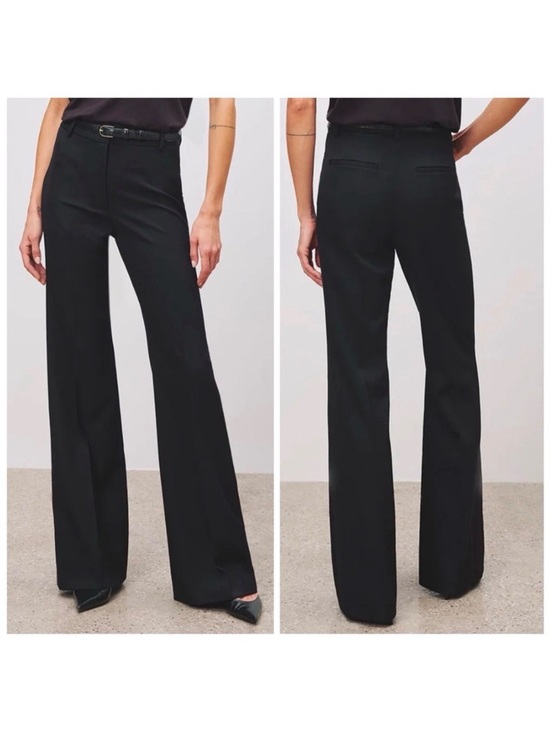 Nili Lotan Pants - •NILI LOTAN• NWOT Black‎ Arielle High Rise Flare Leg Wool Trouser Pant Size 0